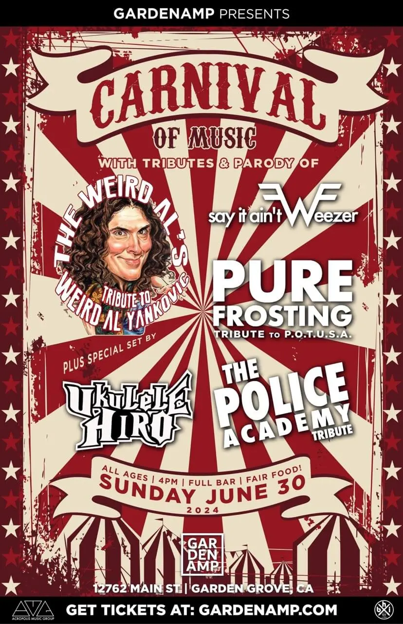 Poster for The Police Academy live at the Garden Amp - June 30, 2024