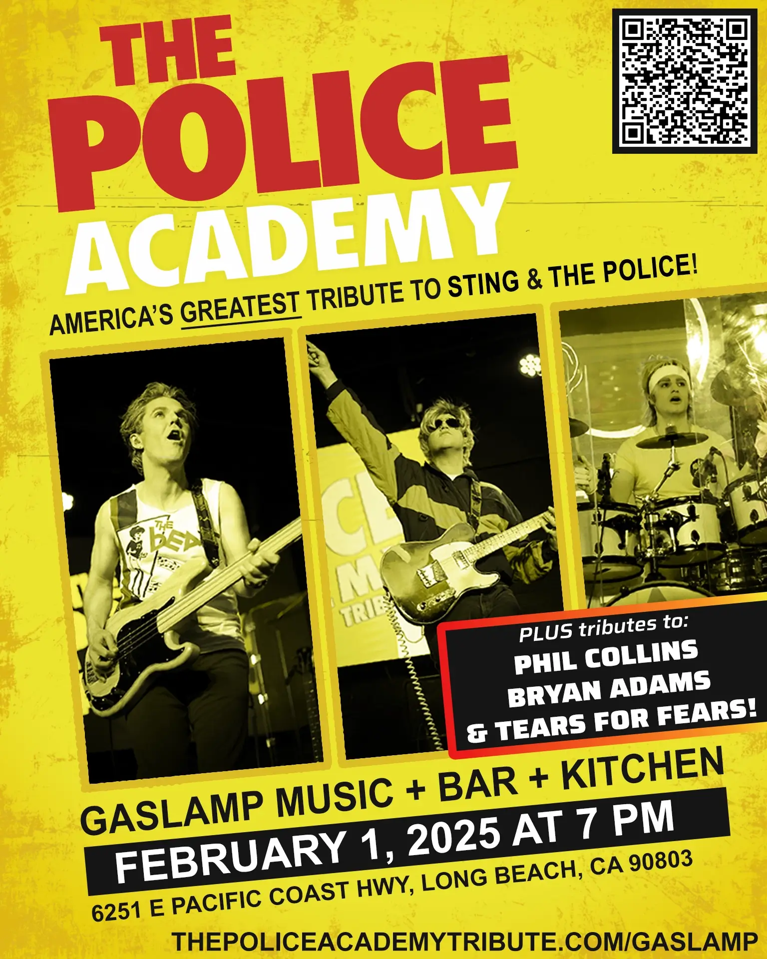 The Police Academy tribute is coming to Long Beach, CA to perform at the Gaslamp Music + Bar + Kitchen on February 1, 2025.